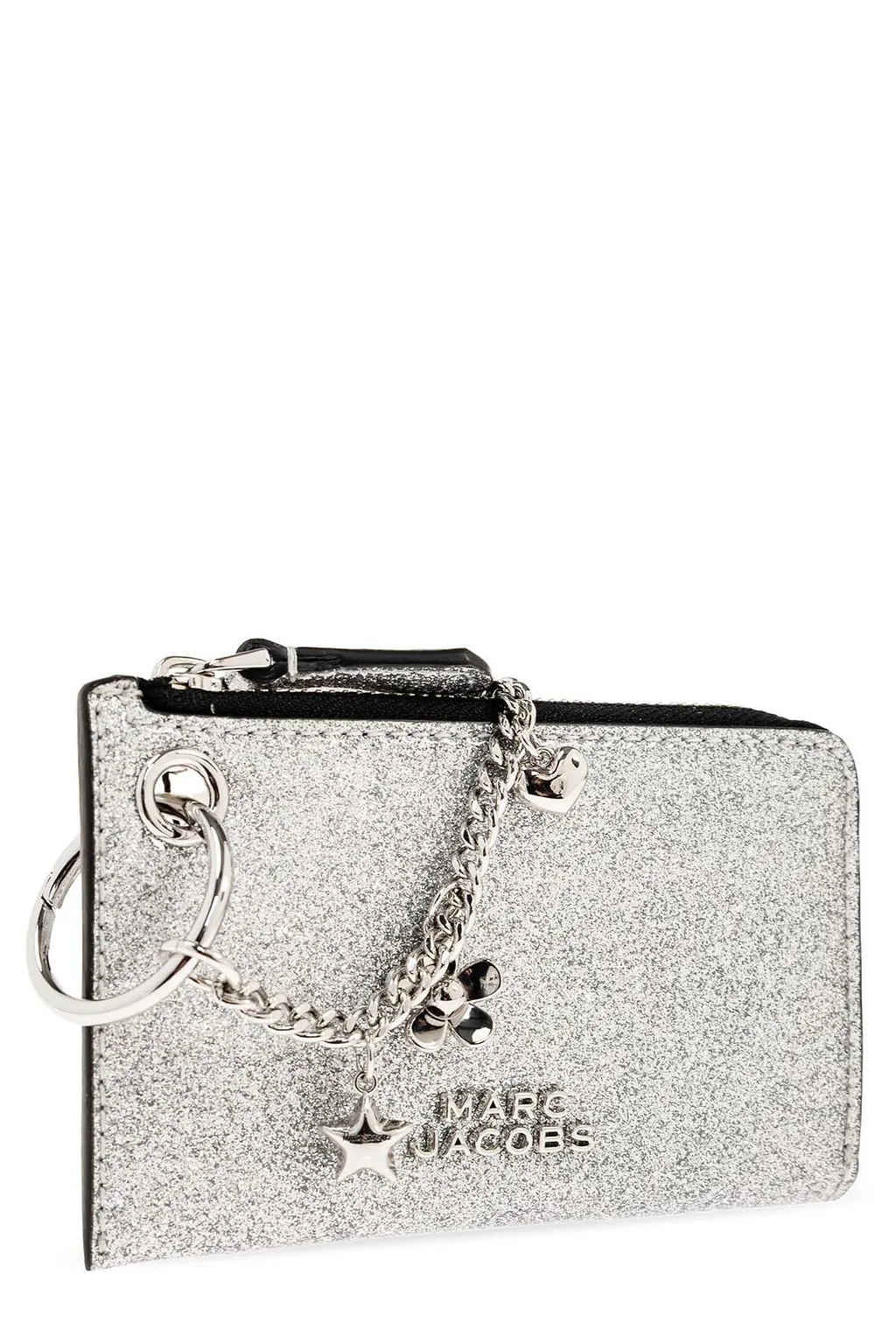 The Coated Glitter Everyday Top Zip Charm Wallet