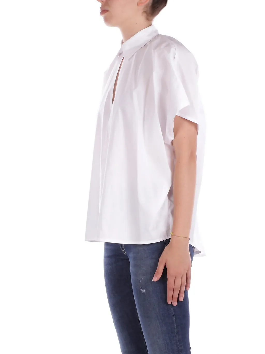 Manila Grace Cut-Out Detailed Shirt