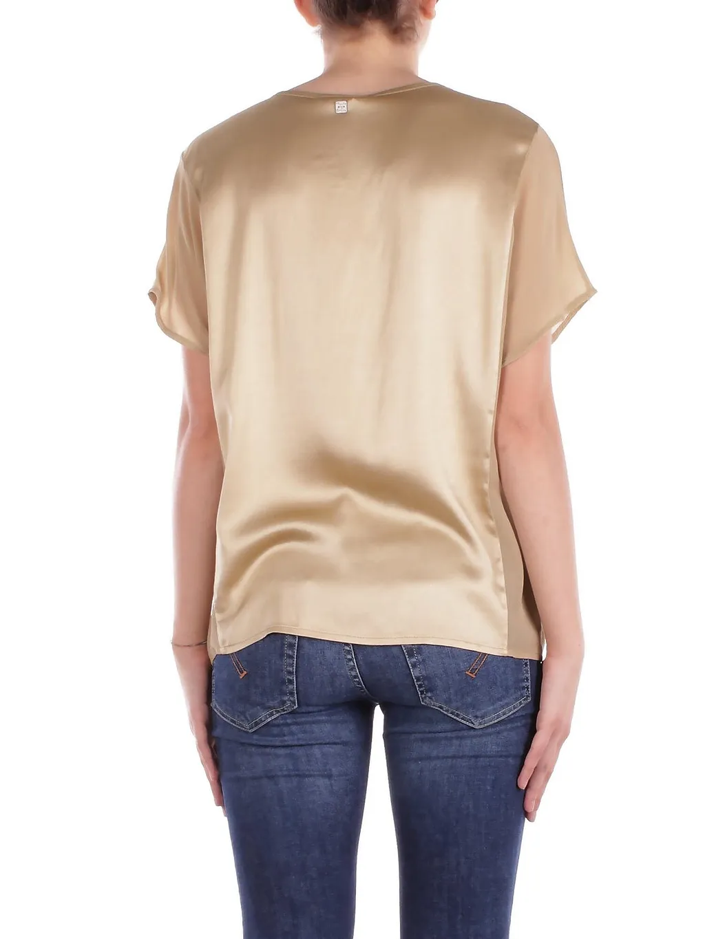 Manila Grace Bow At The Neck Satin Blouse