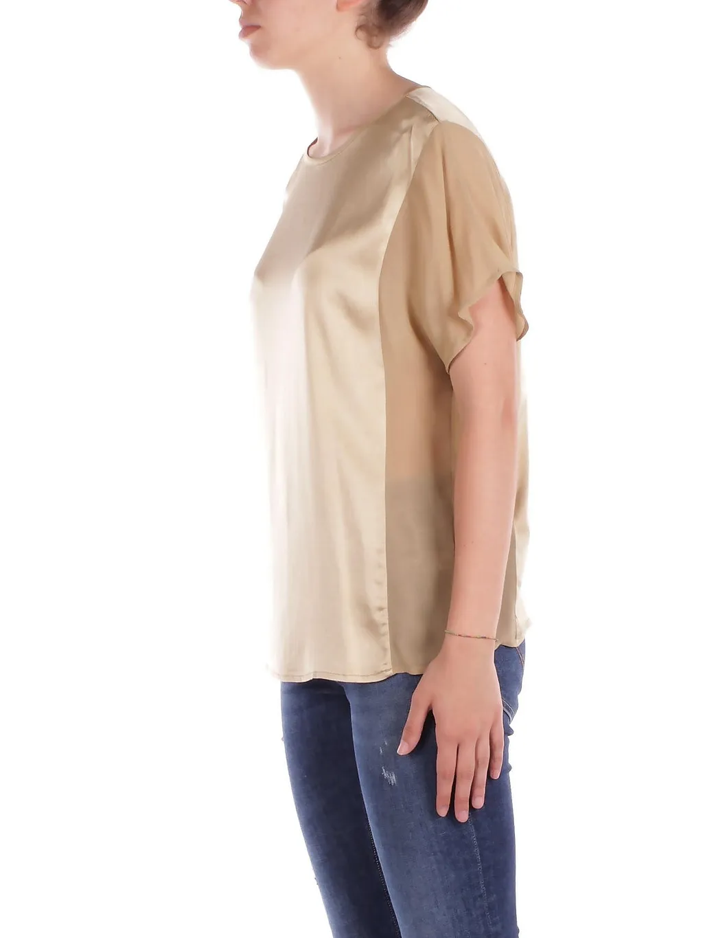 Manila Grace Bow At The Neck Satin Blouse