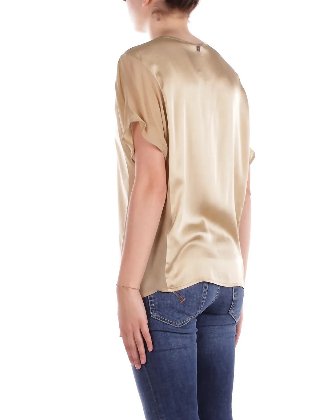Manila Grace Bow At The Neck Satin Blouse