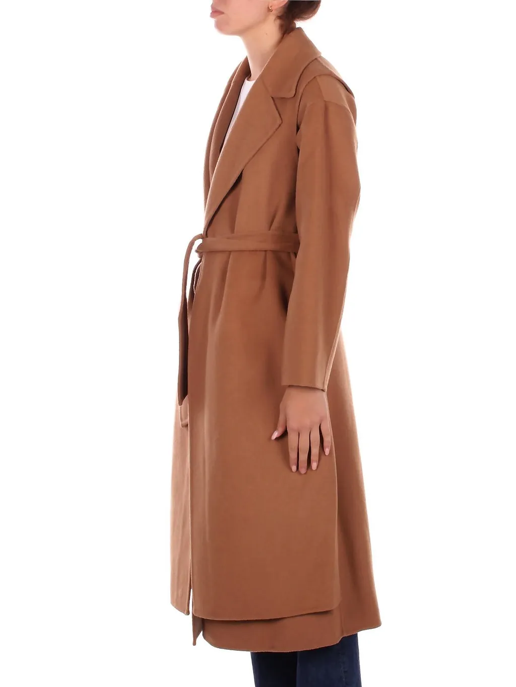 Manila Grace Double-Breasted Belt Coat
