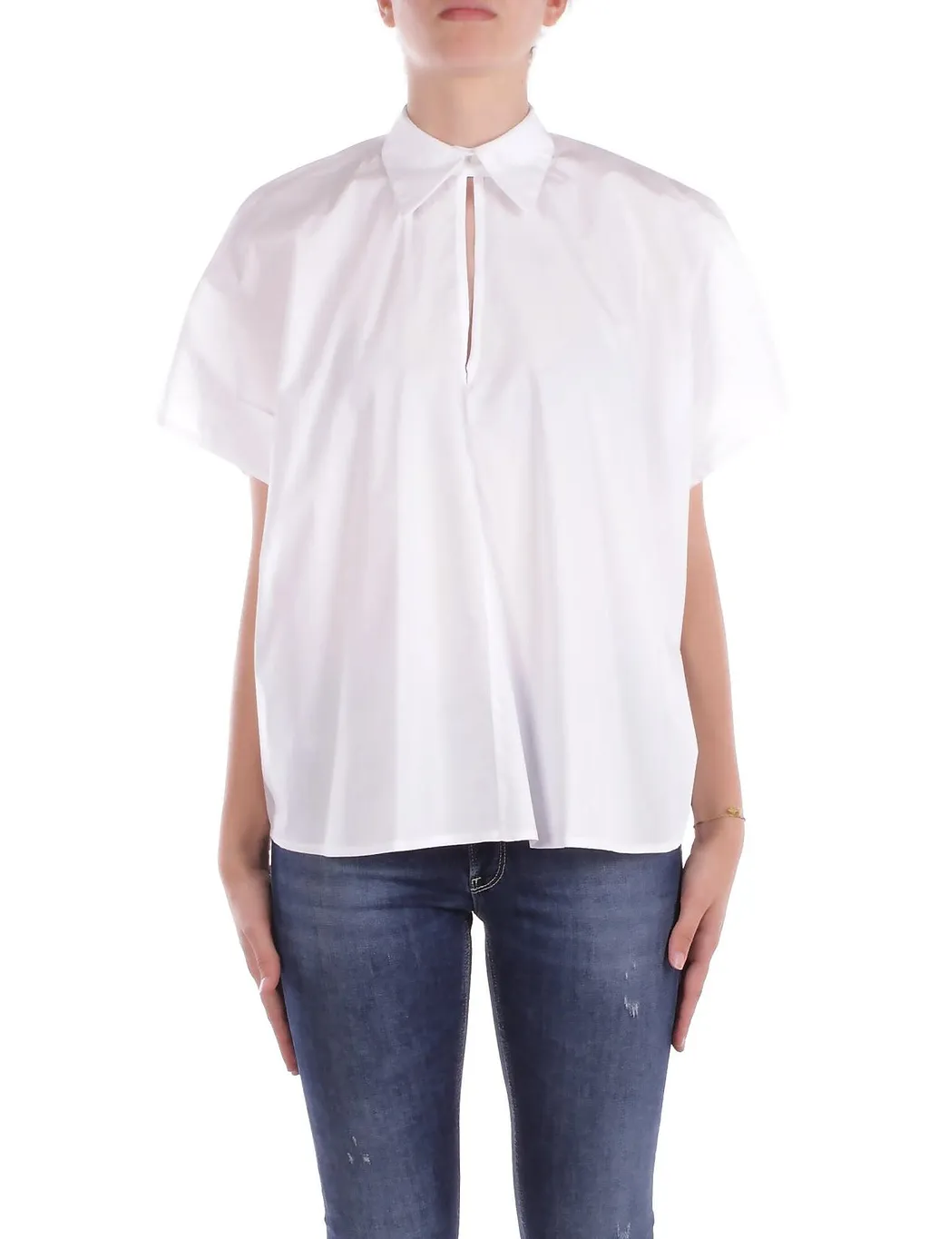 Manila Grace Cut-Out Detailed Shirt