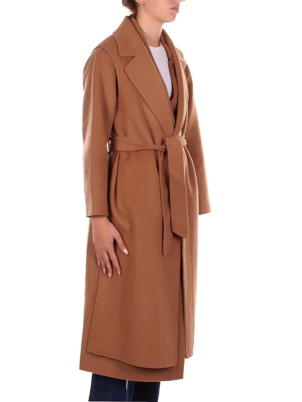 Manila Grace Double-Breasted Belt Coat