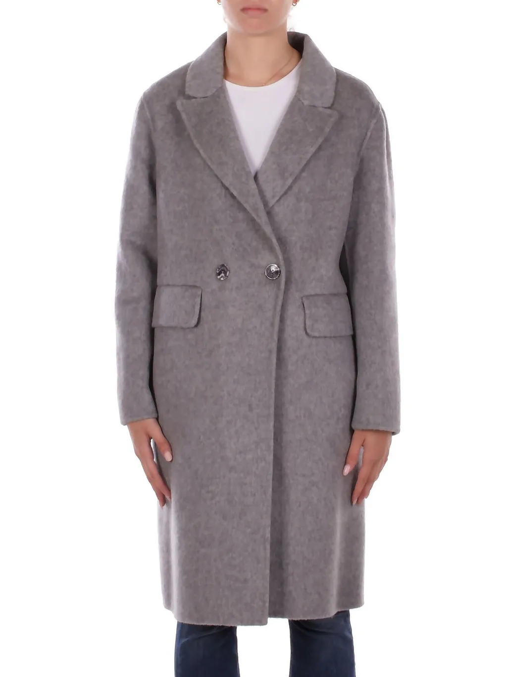 Manila Grace Double-Breasted Bouclé Coat