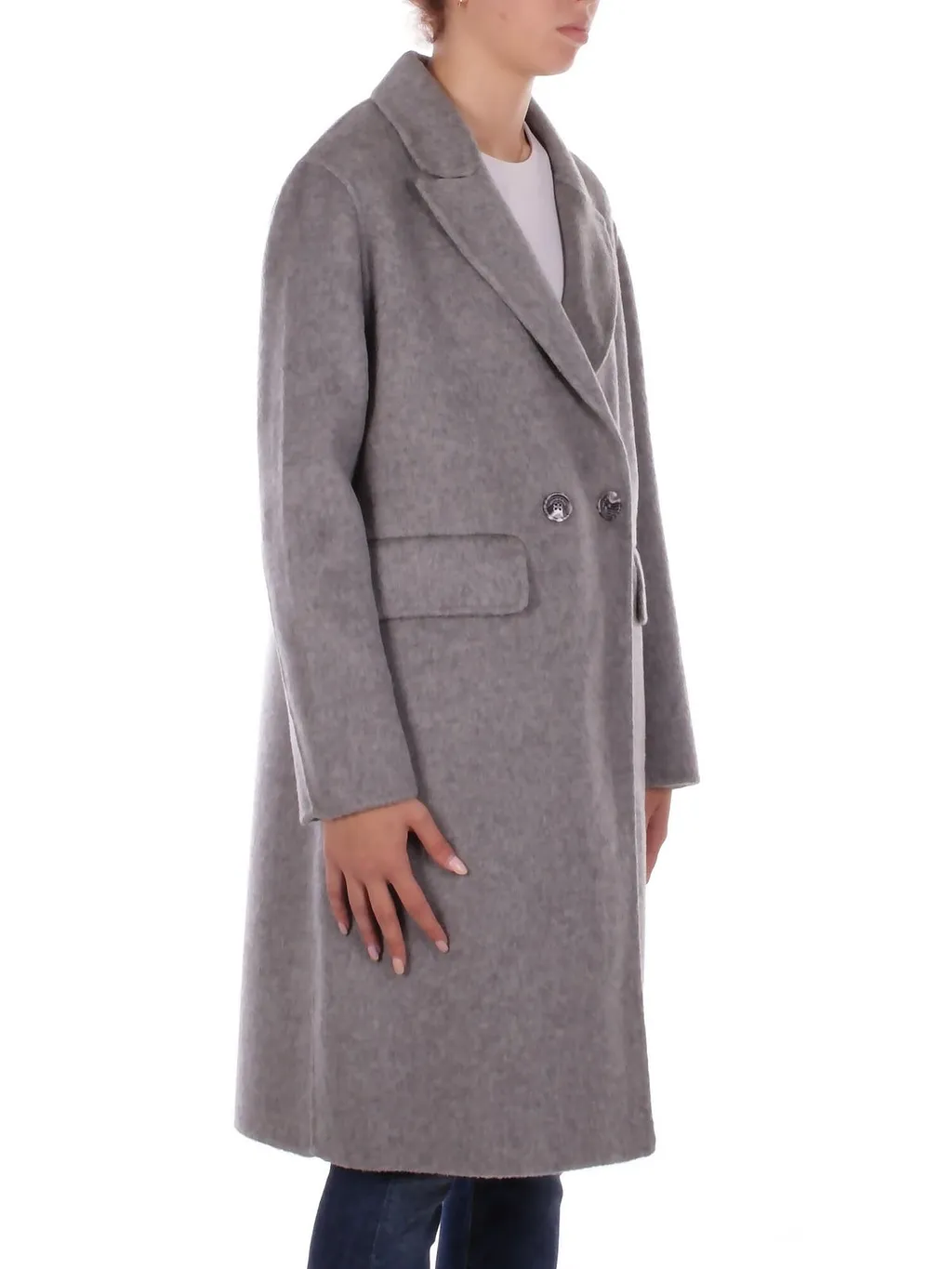 Manila Grace Double-Breasted Bouclé Coat