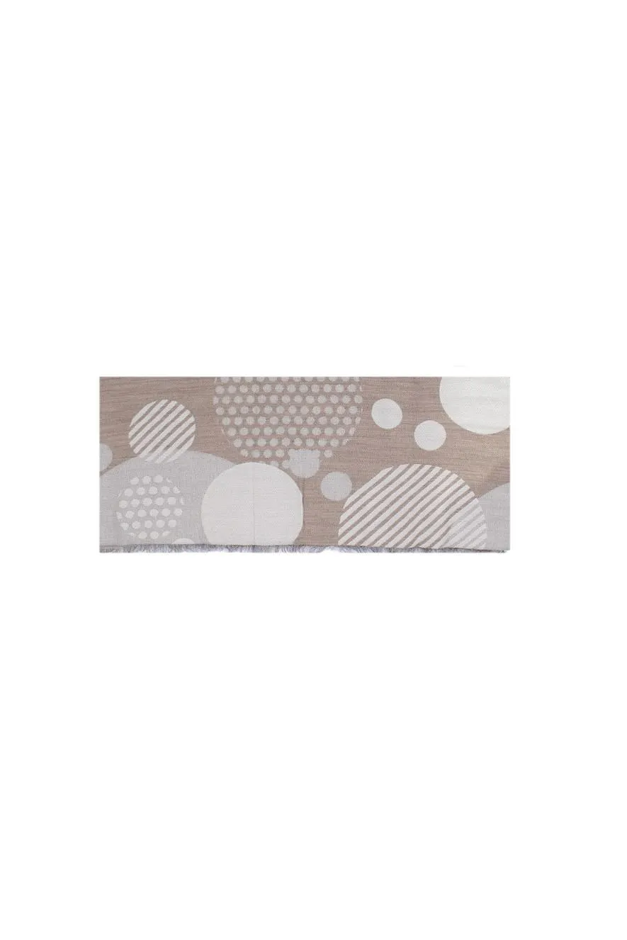 Manila Grace Geometric Circle Patterned Scarf