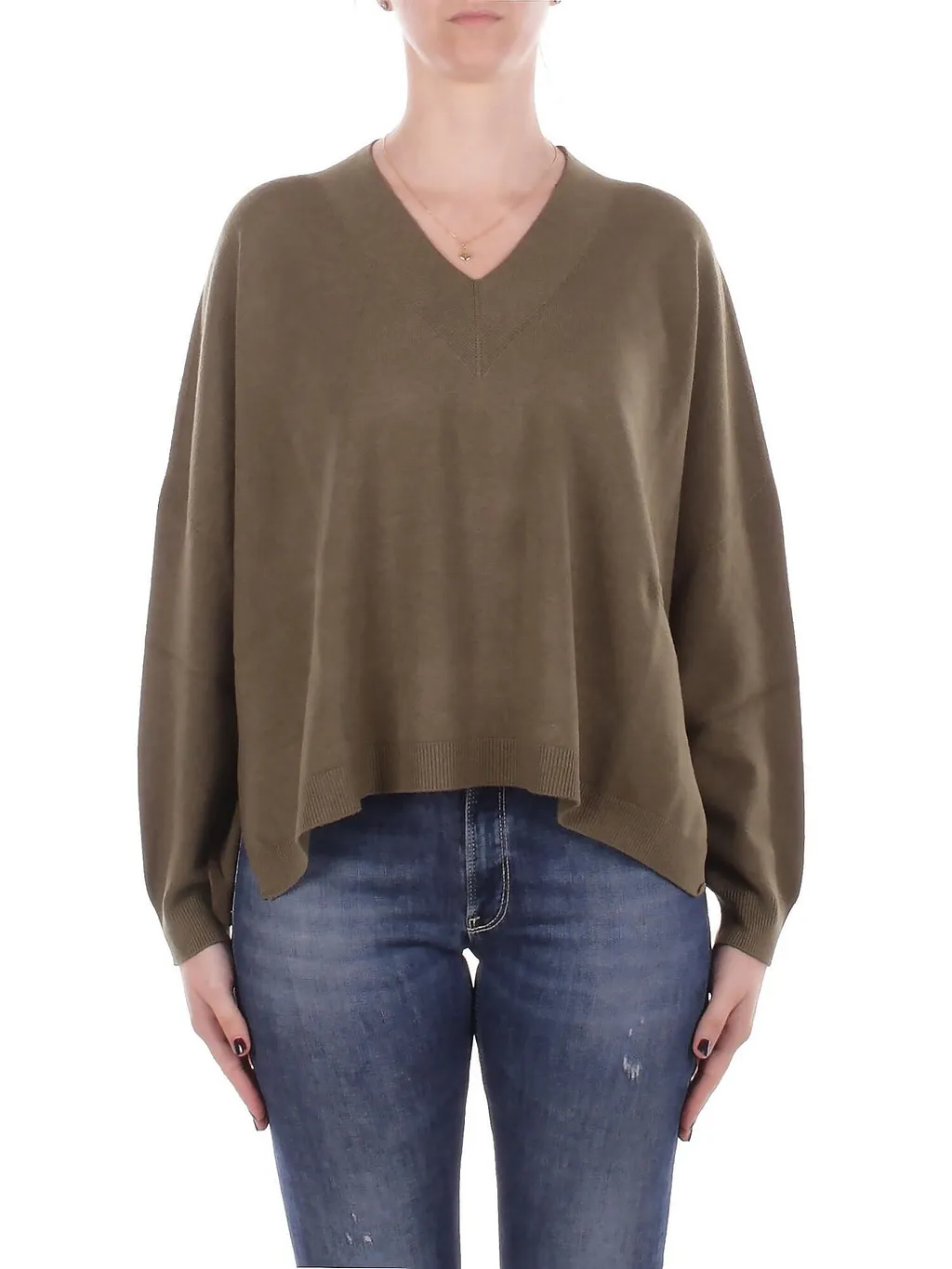 Manila Grace Long Sleeved V-Neck Jumper