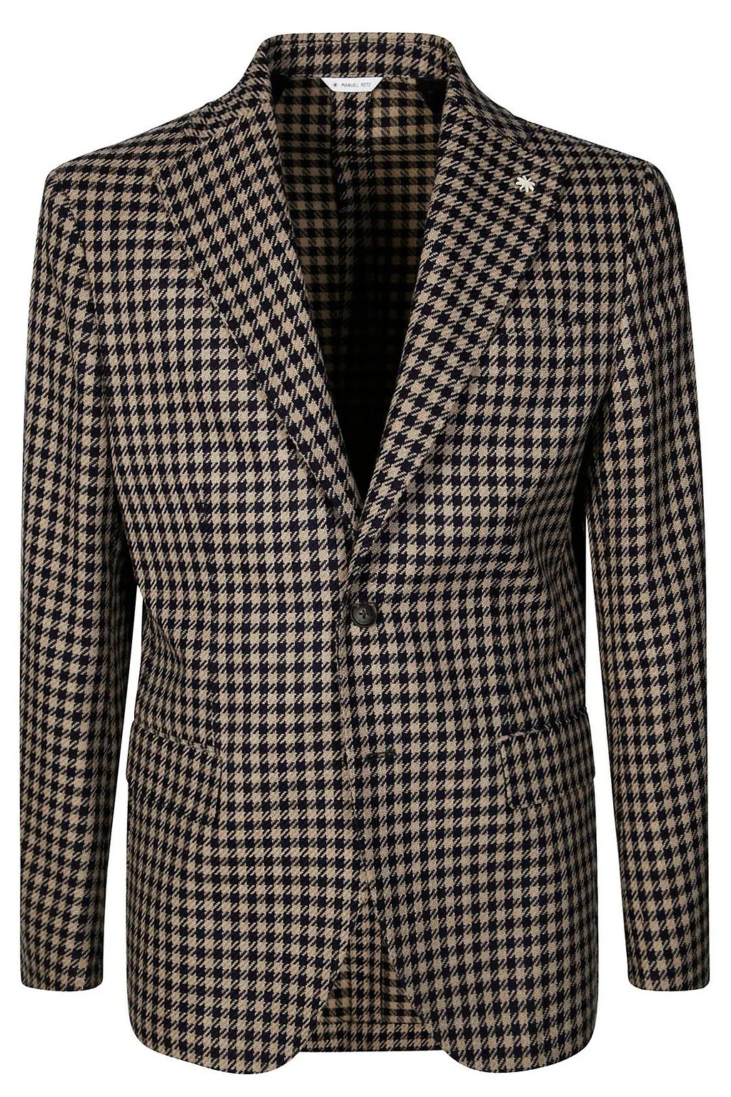 Manuel Ritz Checked Single-Breasted Blazer