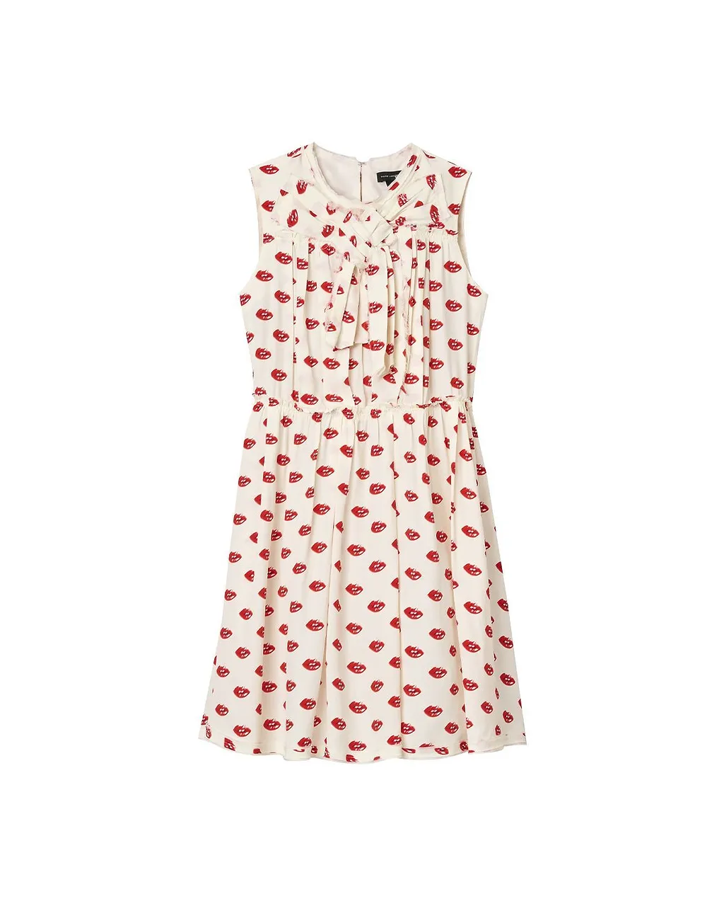 Lips Pleated Midi Dress