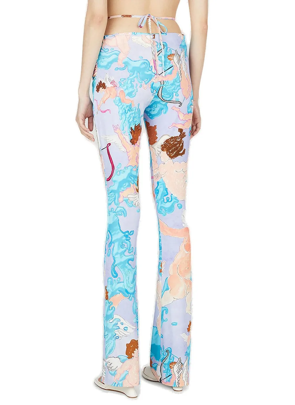 Marco Rambaldi Graphic Printed Self-Tied Ruched Leggings