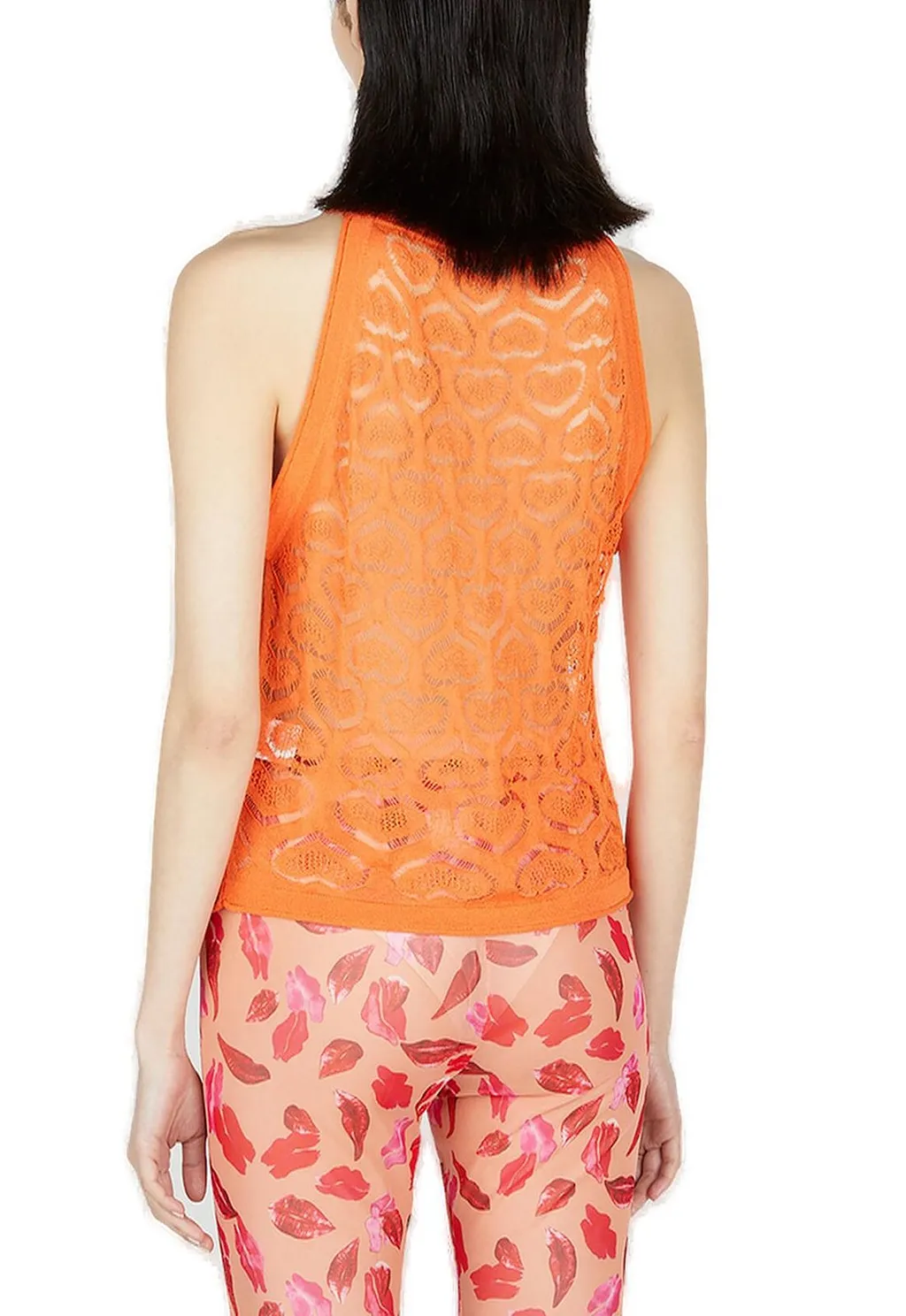 Marco Rambaldi Heart Motif Mesh Tank Top