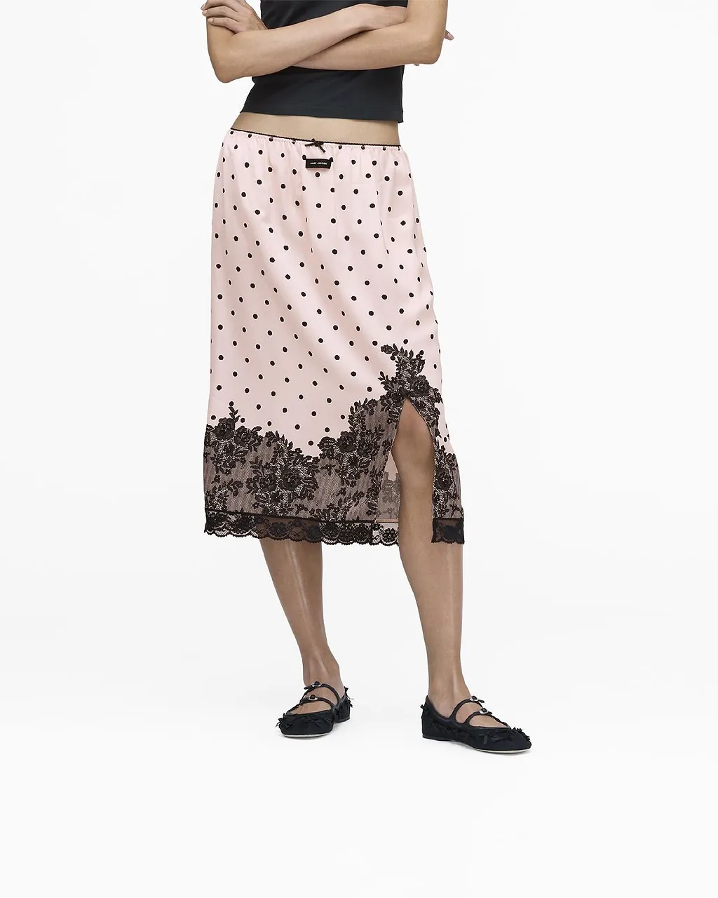 Marc Jacobs Midi Polka-Dot Lace Skirt
