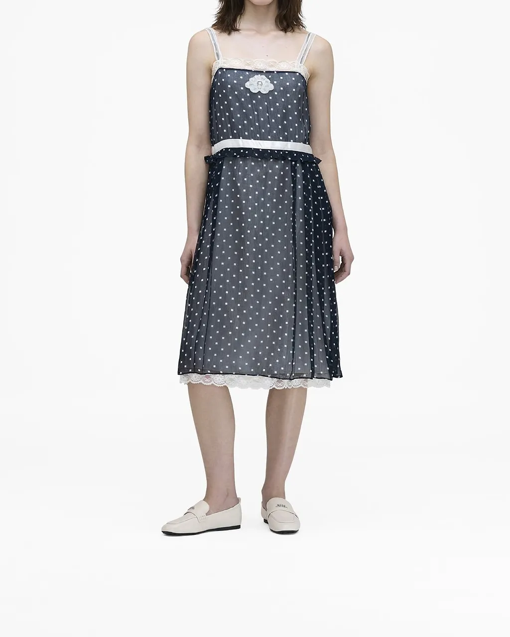 Ribbon Strap Chiffon Midi Dress