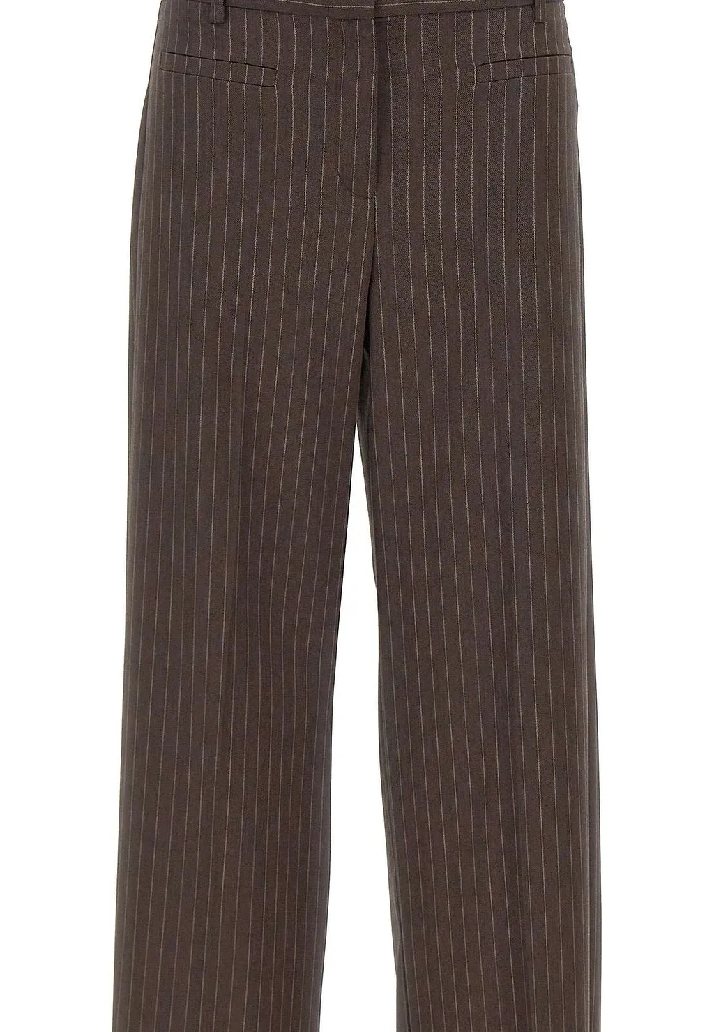 Finale Pinstriped Wide-Leg Pants