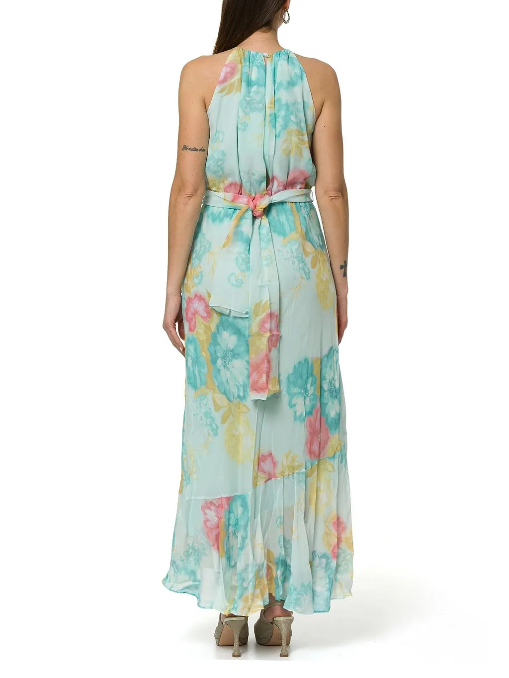 Marella Mllfiero Flower Embellished Ruffle Dress