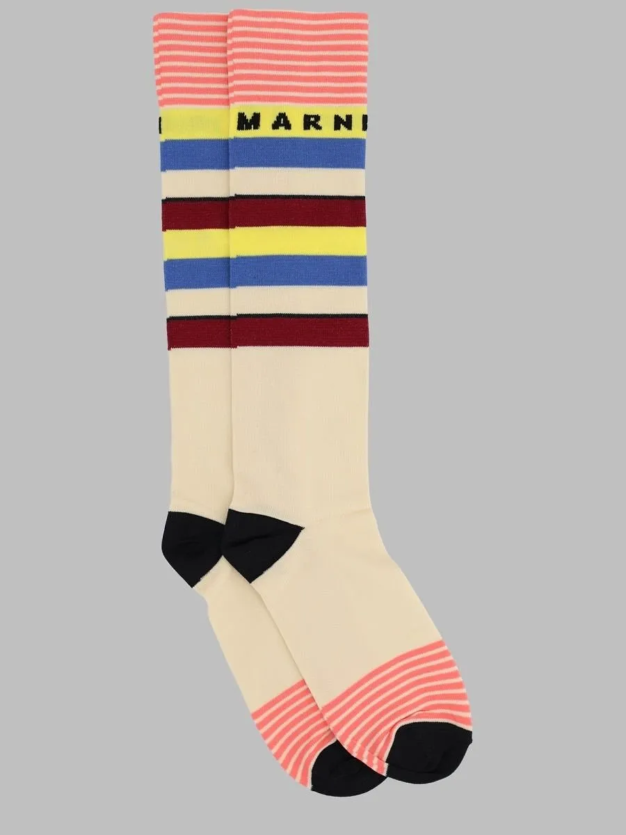 Marni Kids Logo Striped Socks