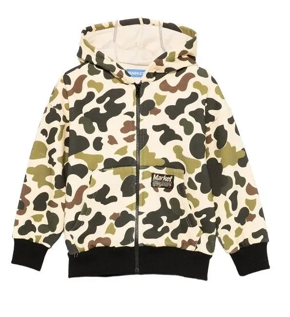 Market Allover Print Zip-Up Hoodie
