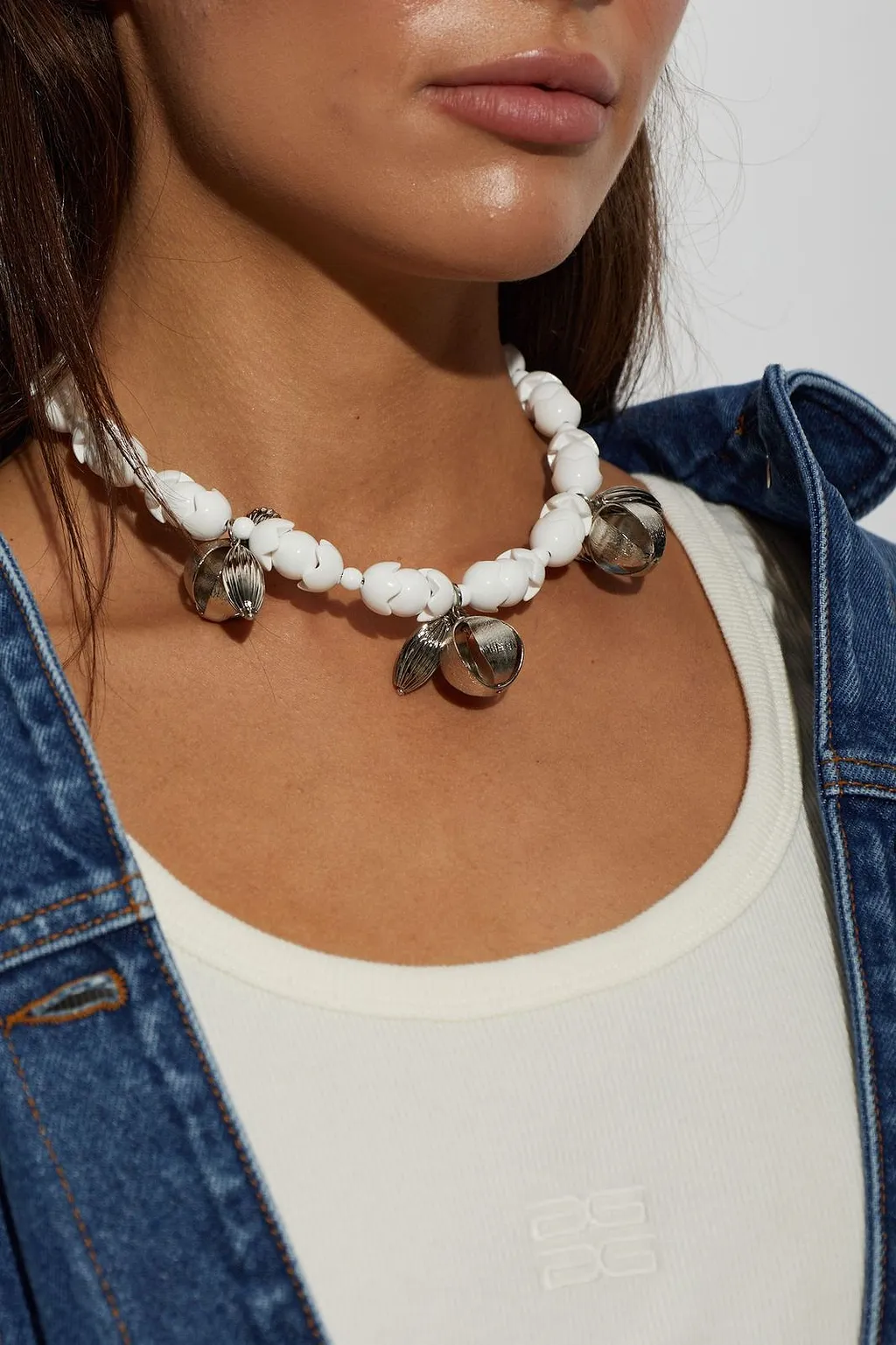 Marni Beaded Orb Pendant Necklace