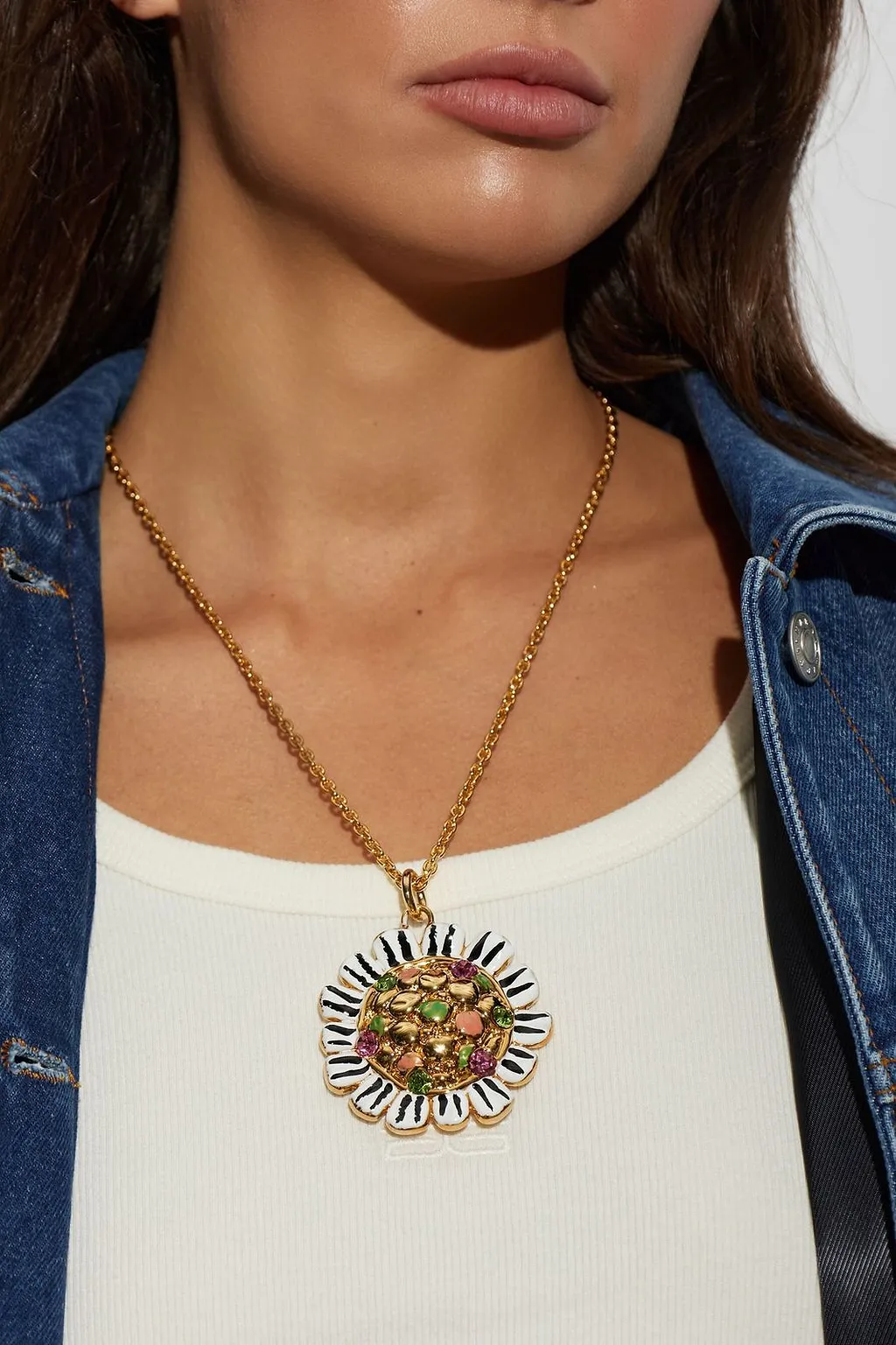 Marni Crystal Sunburst Pendant Necklace