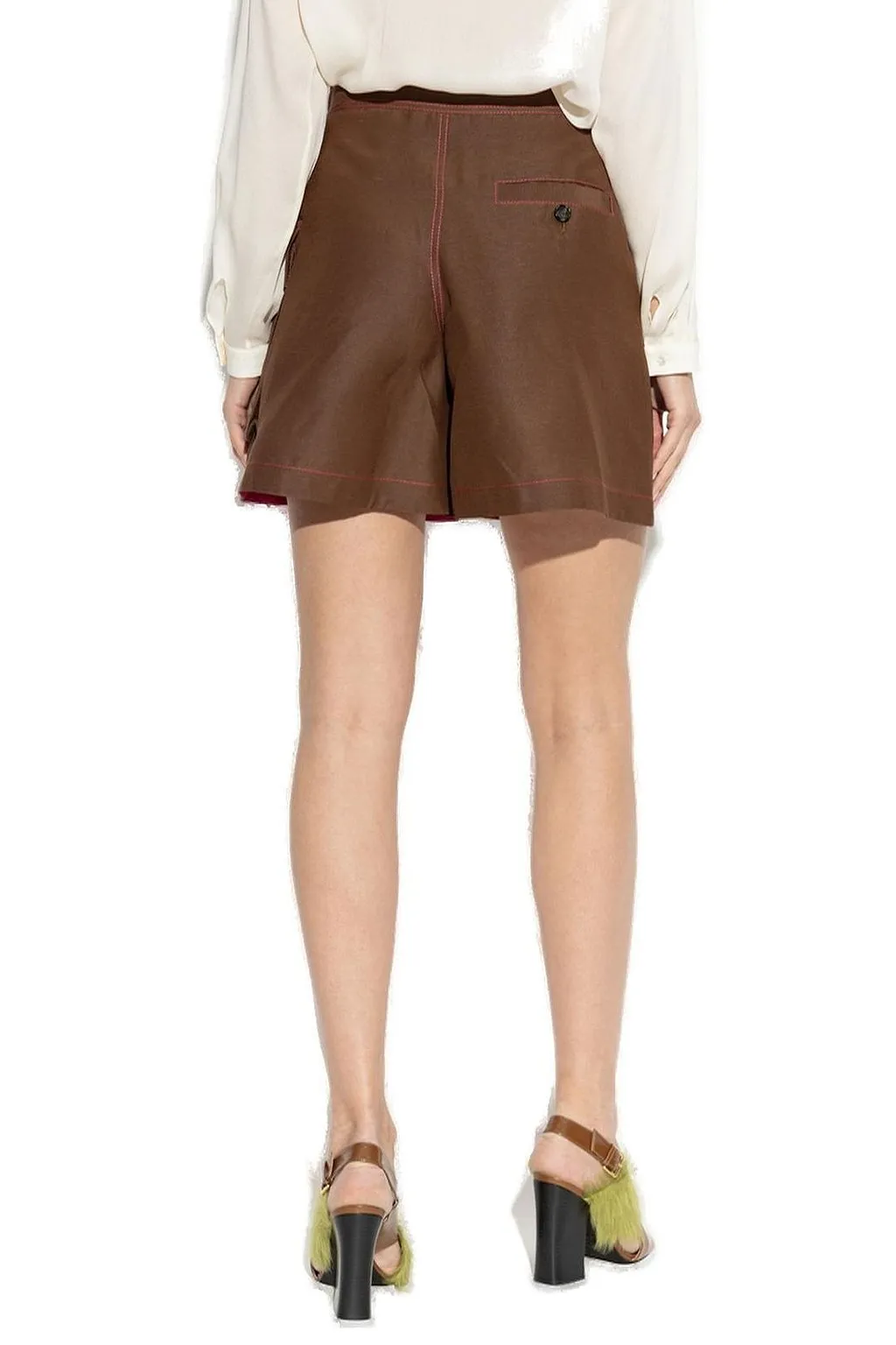 Marni Logo Patch High Waist Shorts