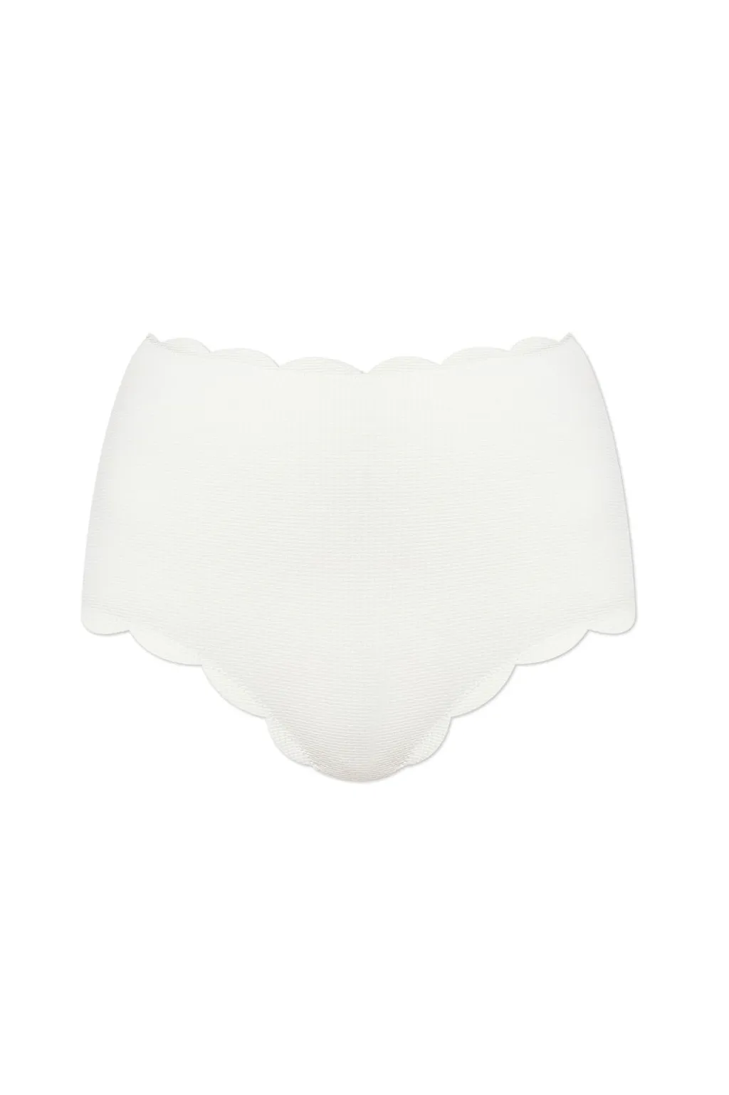Marysia Scalloped High-Waist Bikini Bottom
