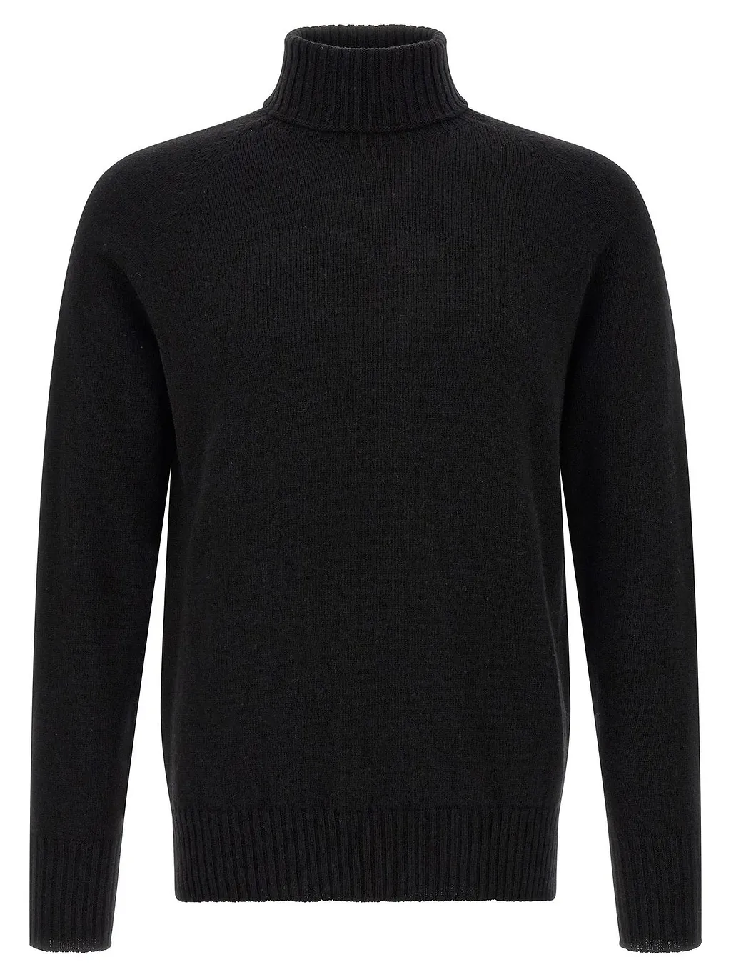 Ribbed Turtleneck Slit Knitted Sweater