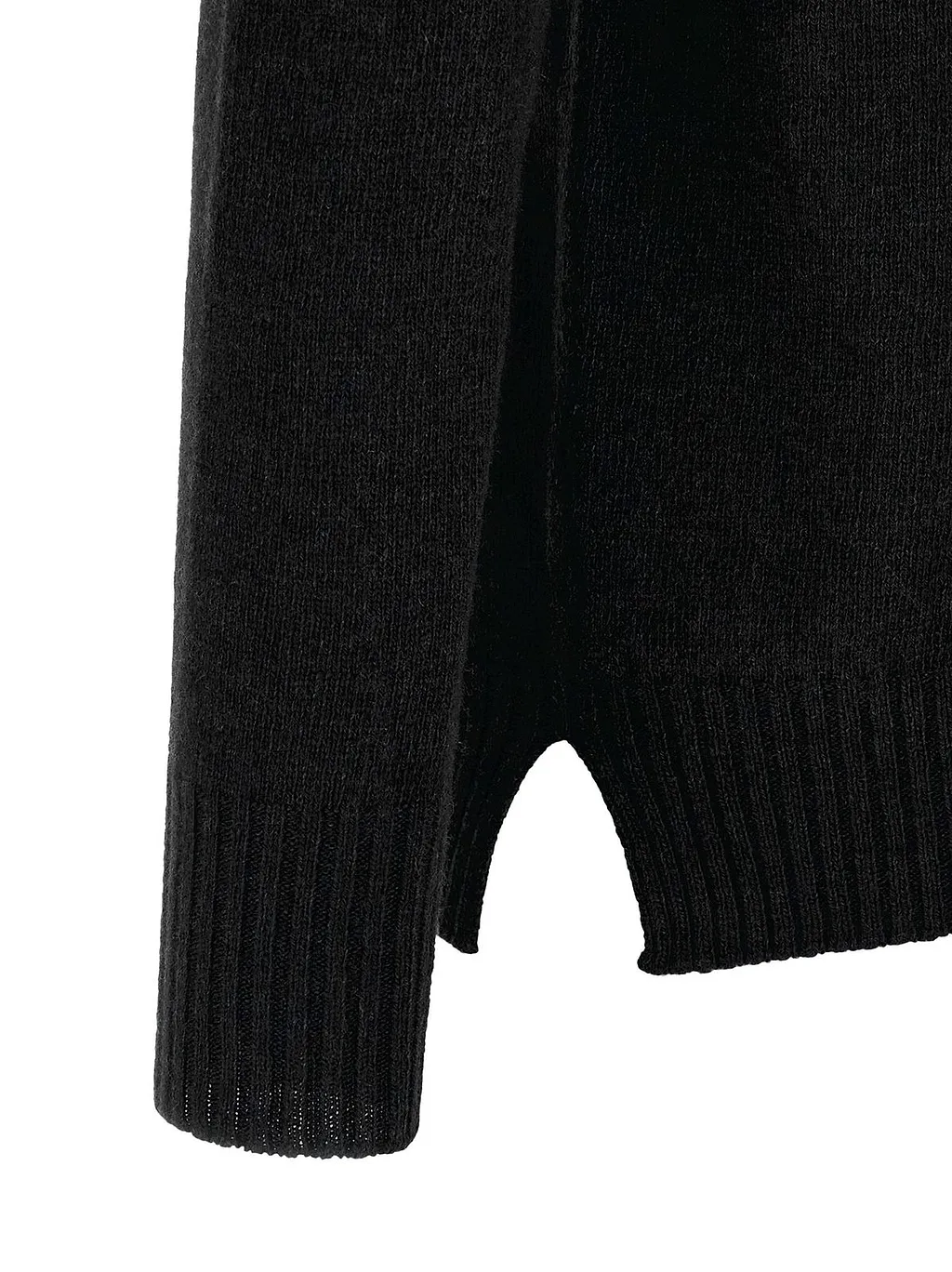 Side-Slit Crew Neck Knitted Sweater