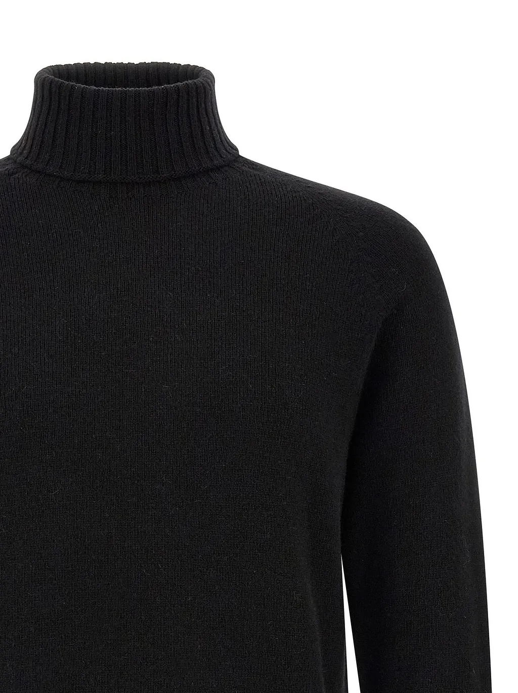 Ribbed Turtleneck Slit Knitted Sweater