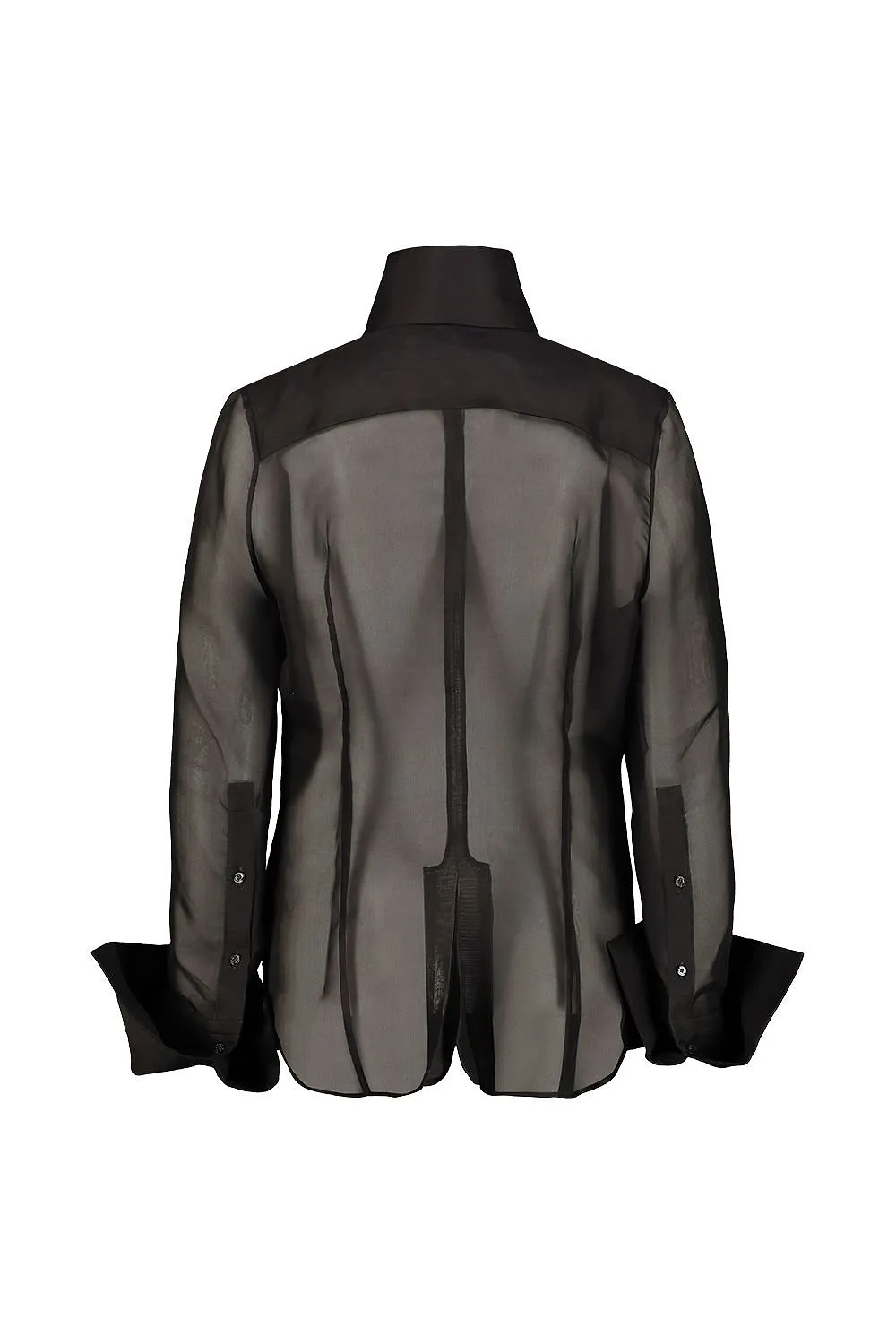 Matieres Fecales Curved Hem Sheer Shirt