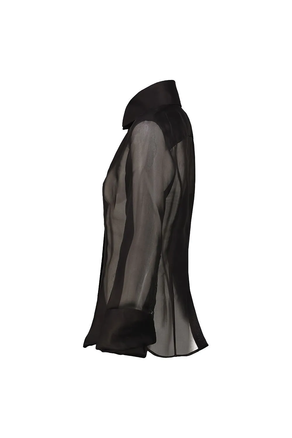 Matieres Fecales Curved Hem Sheer Shirt