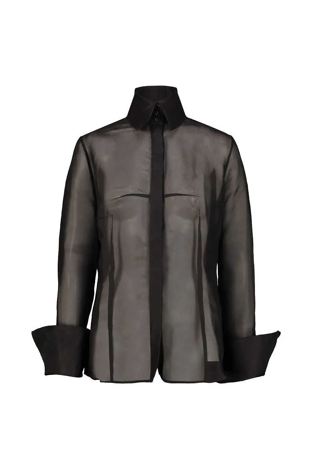 Matieres Fecales Curved Hem Sheer Shirt