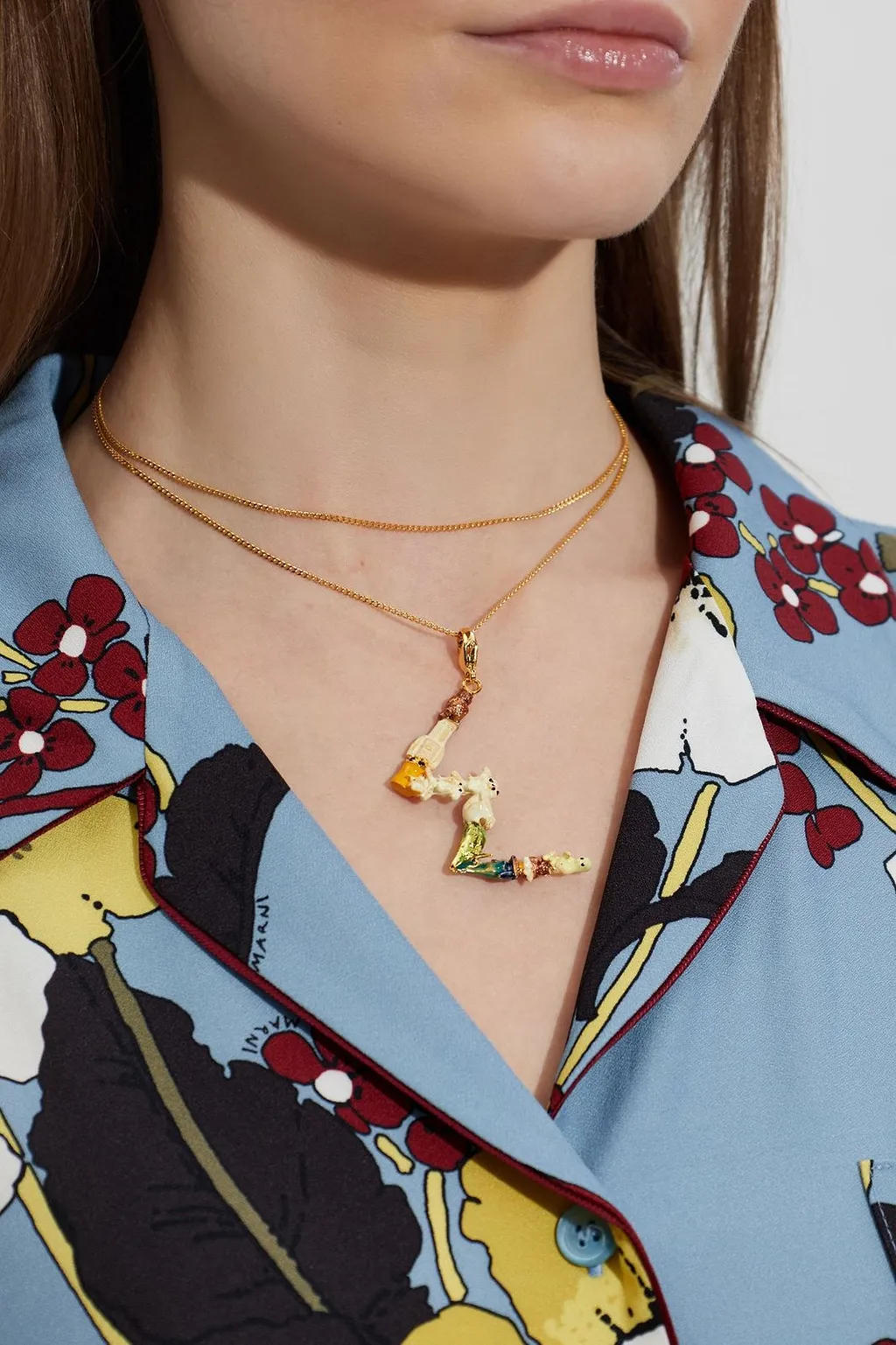 Marni Sculpted Initial Pendant Necklace