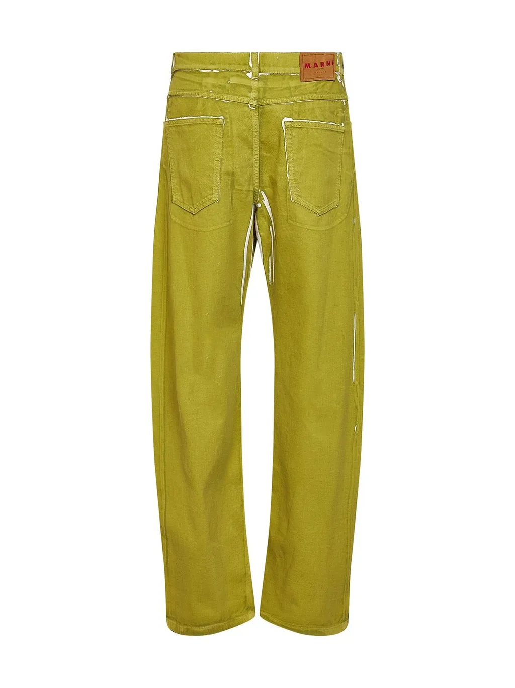 Marni Screen-Printed Denim Wide-Leg Trousers