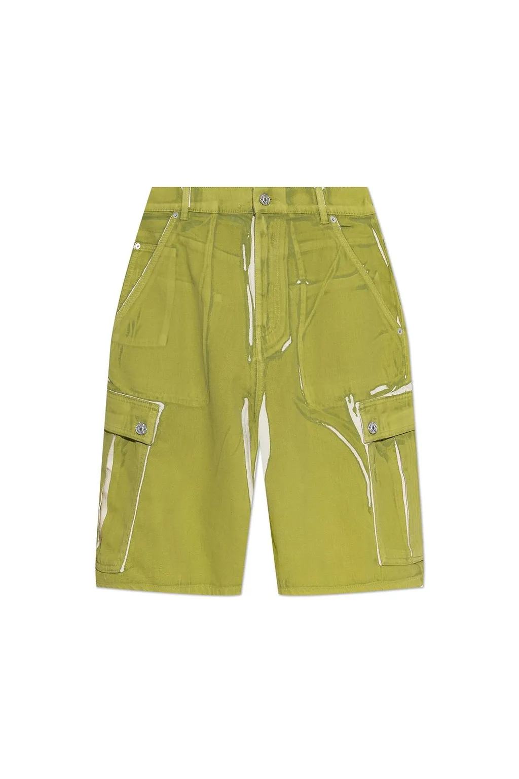 Marni Screen-Printed Denim Cargo Shorts