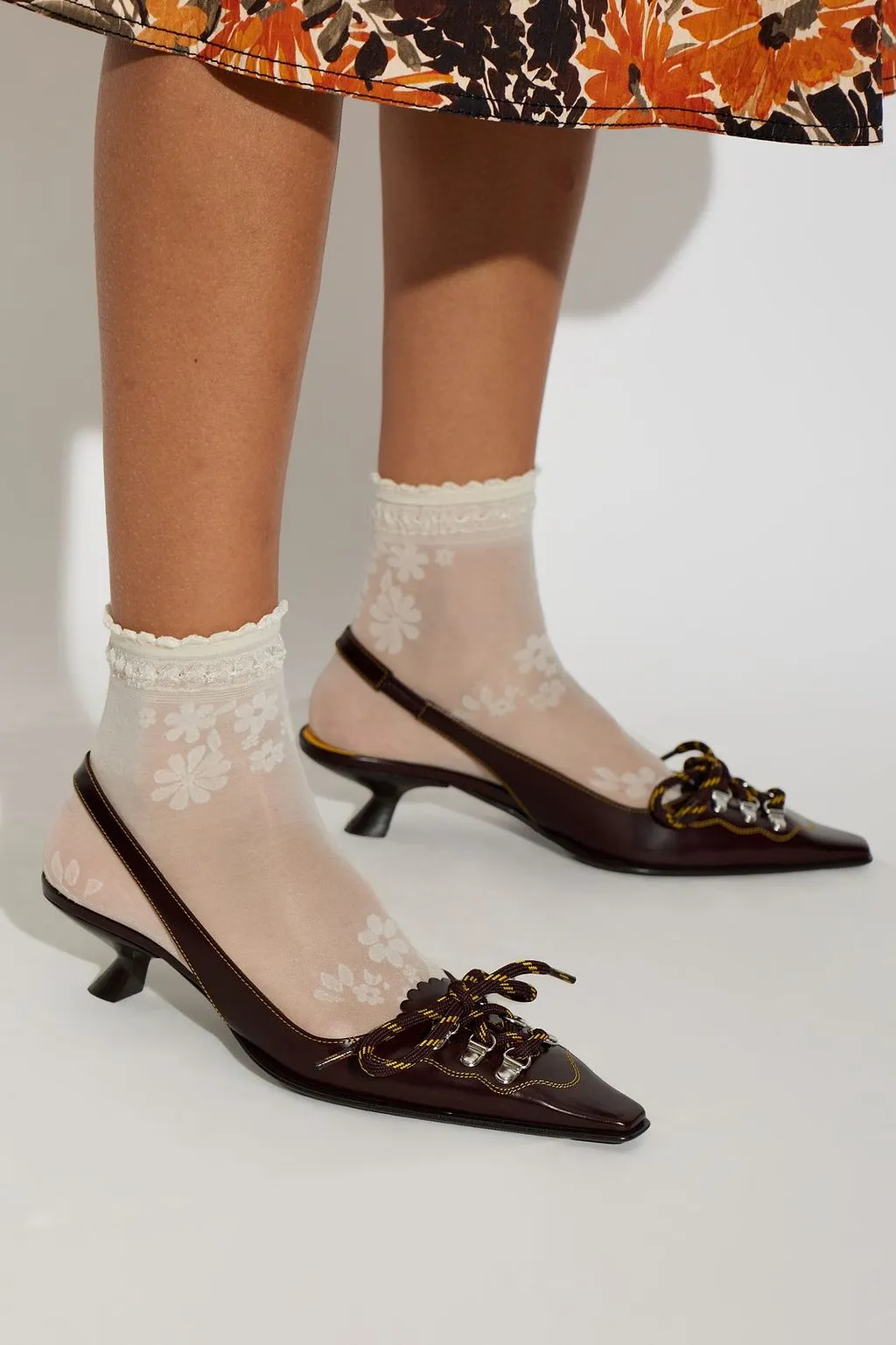 Marni Slingback Chain Detail Pumps