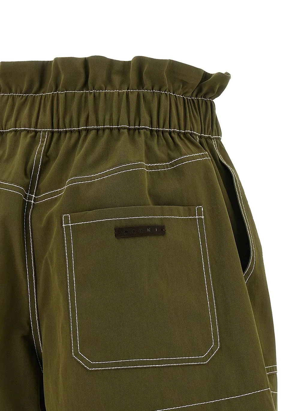 Marni Gabardine Contrast Stitched Shorts