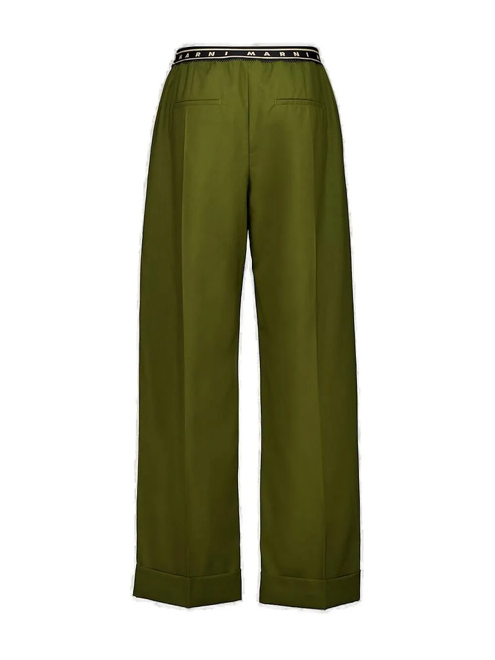 Marni Straight-Leg Logo Waistband Trousers