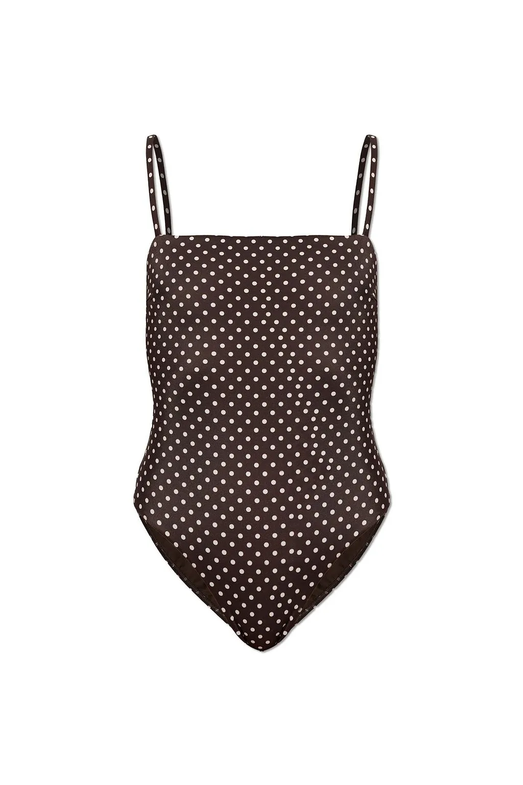 Petite Square Maillot Polka Dot Swimsuit