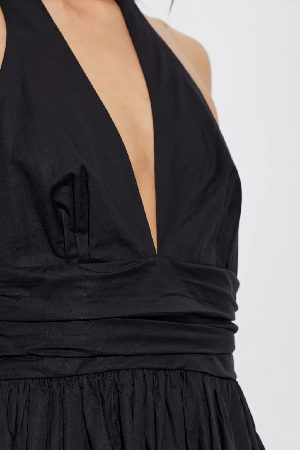 Matteau Plunge Halter Maxi Dress