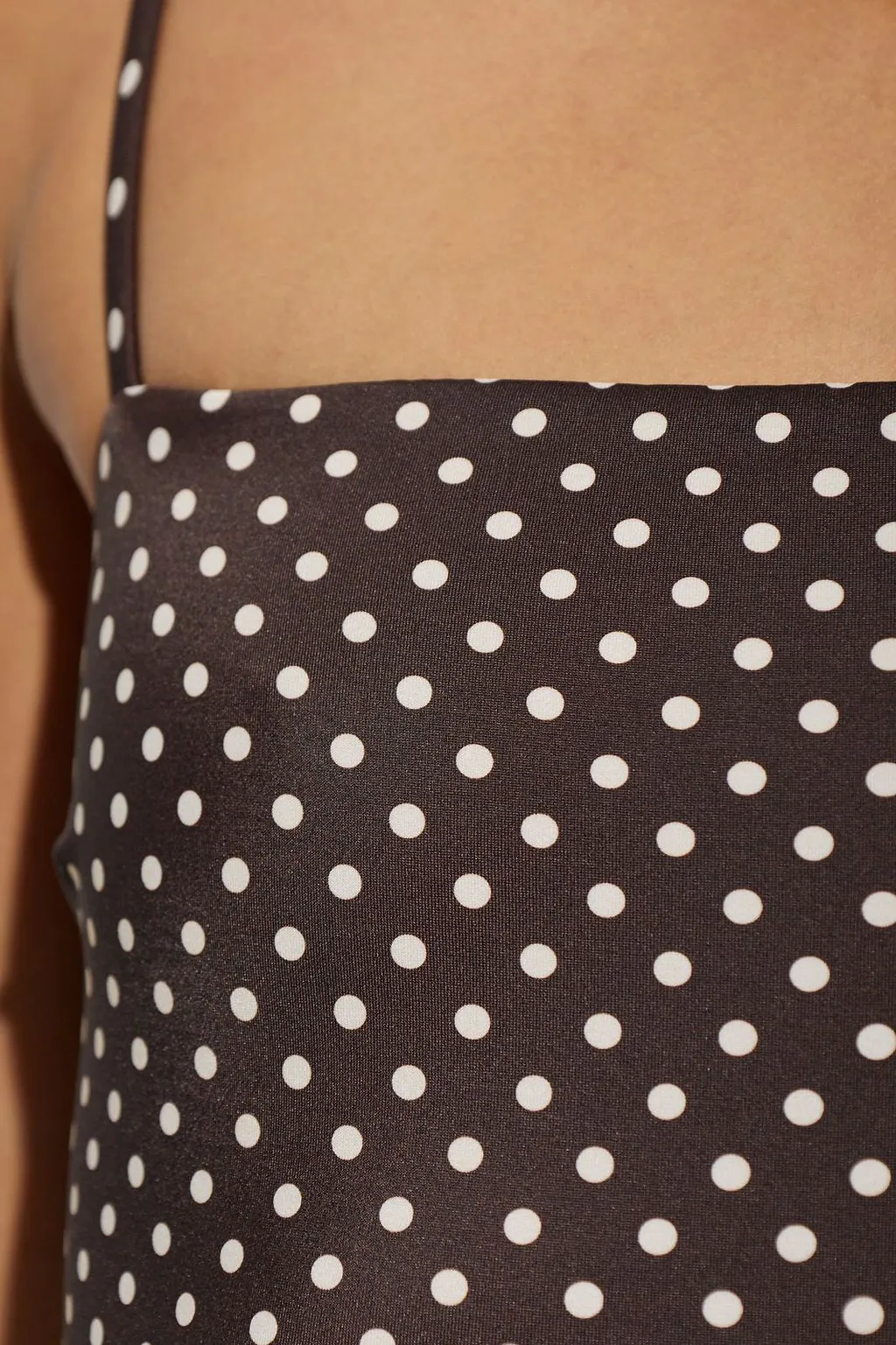 Petite Square Maillot Polka Dot Swimsuit