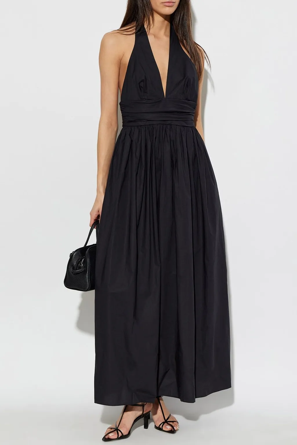 Matteau Plunge Halter Maxi Dress