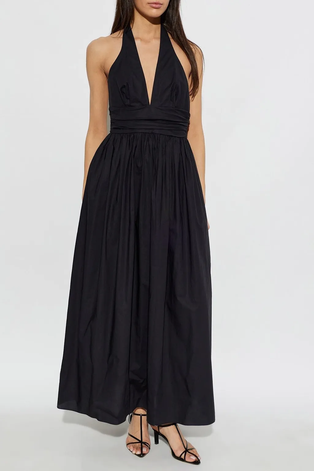 Matteau Plunge Halter Maxi Dress