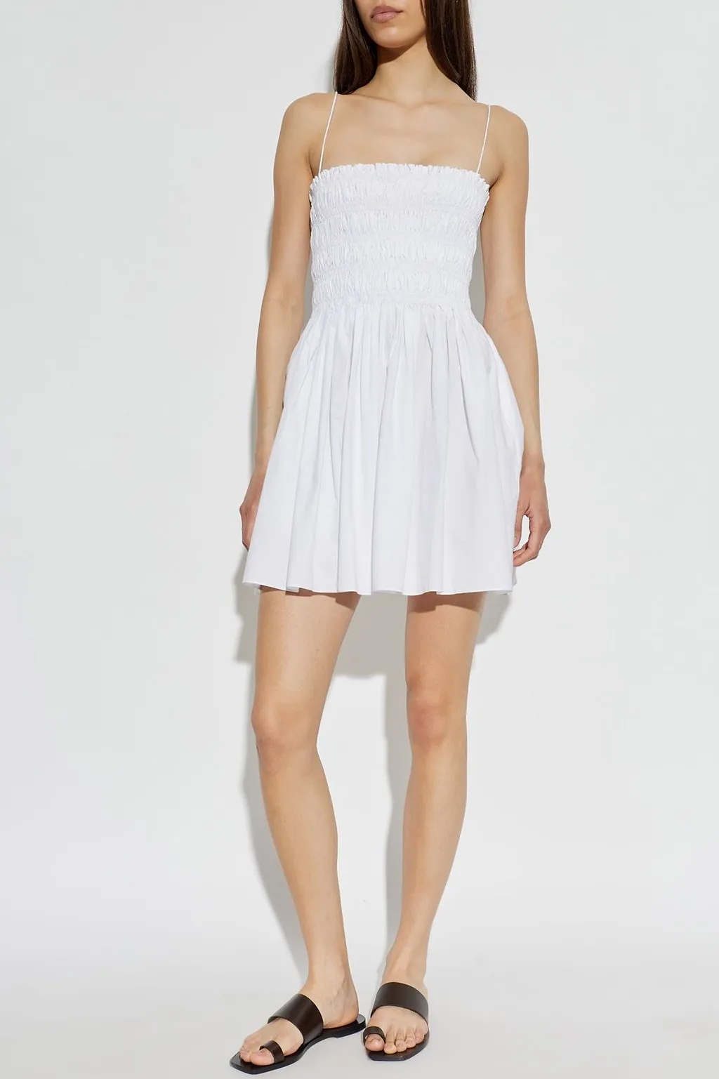 Shirred Bodice Mini Dress