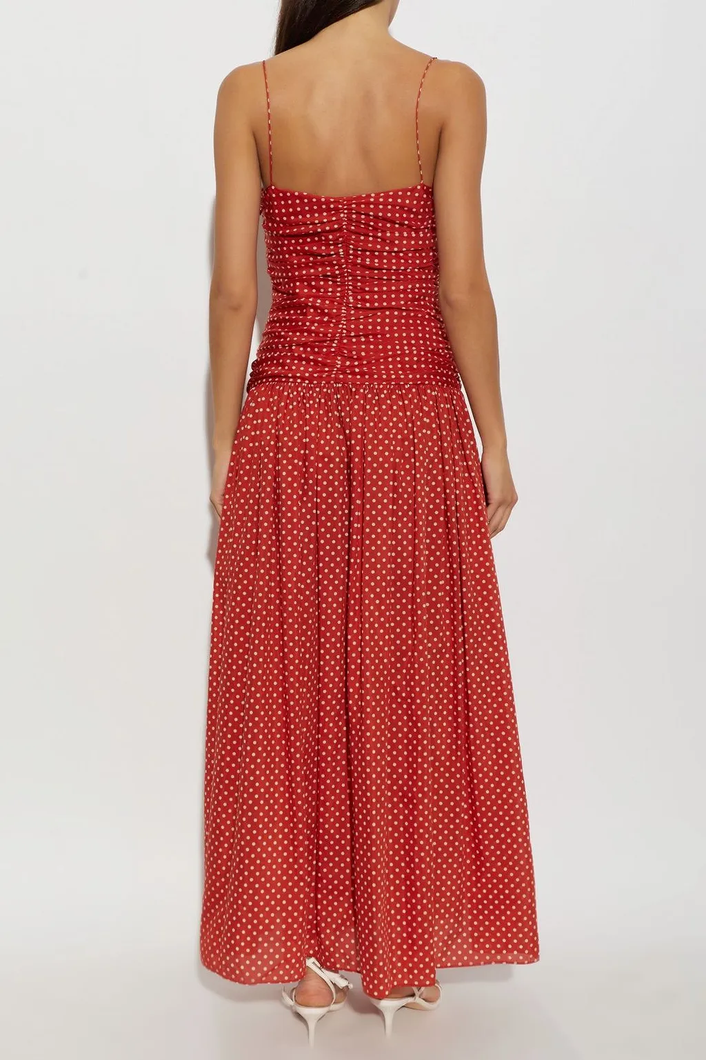 Matteau Ruched Polka-Dot Maxi Dress
