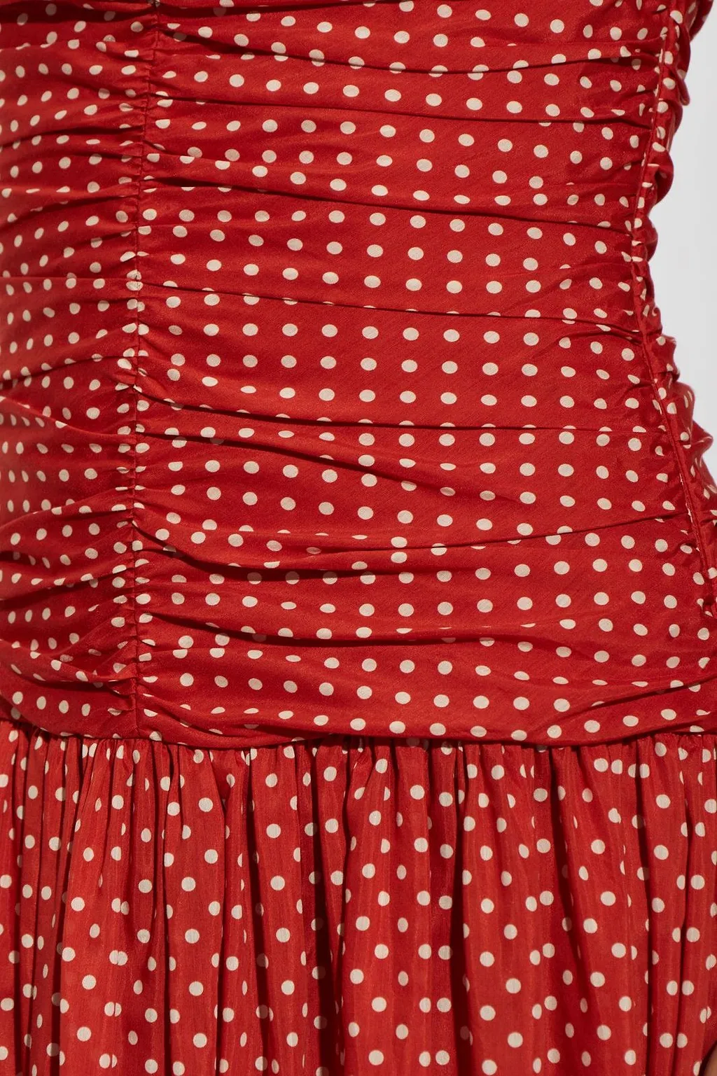 Matteau Ruched Polka-Dot Maxi Dress