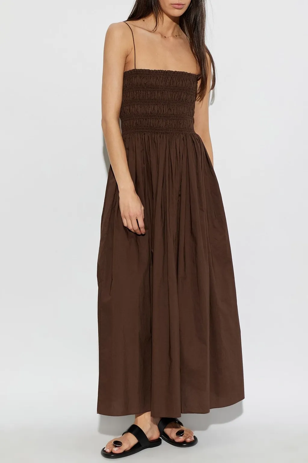 Shirred Bodice Maxi Dress