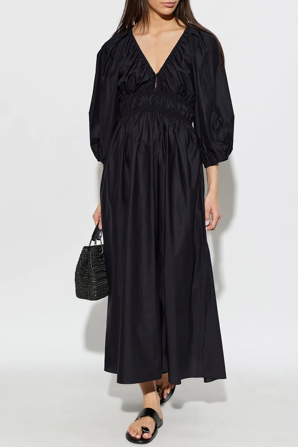 Matteau Shirred Plunge Button Dress