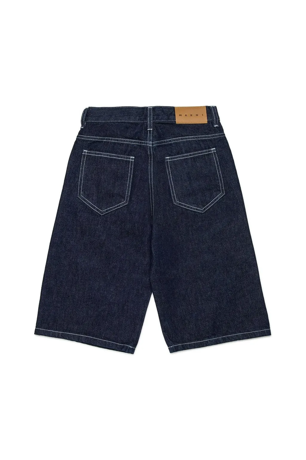 Marni Kids Logo Embroidered Denim Shorts
