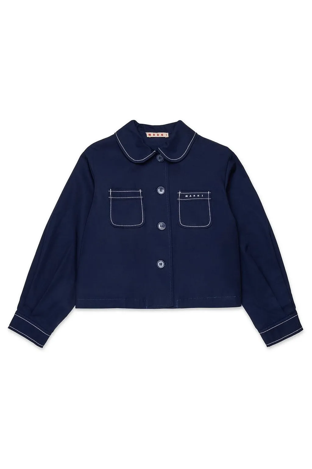 Marni Kids Logo Embroidered Jacket